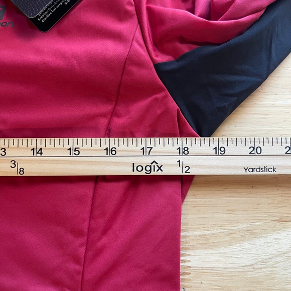 NEW Salomon Womens M Technical Training Jacket Hooded Full Zip Black Red C11213 - Picture 5 of 10